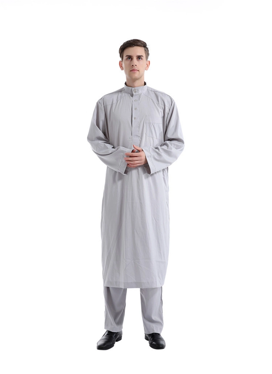 Long Sleeve Men′ S Thobe Saudi Style Arabic Men’ S Arab Robe Men’ S Muslim Clothes Ramadan Middle East Ethnic Clothes